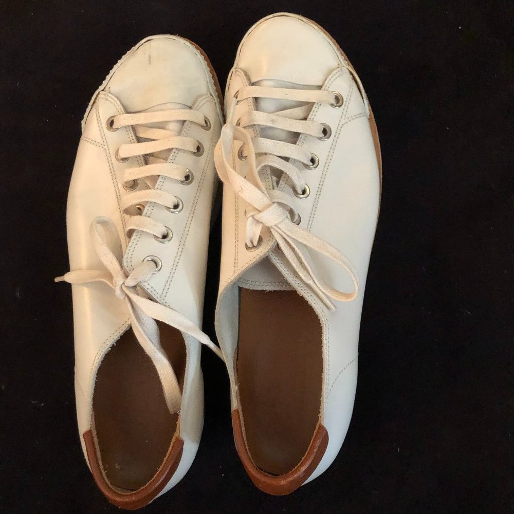 FLAMINGO Ivory Leather Platform Lace Up Loafers